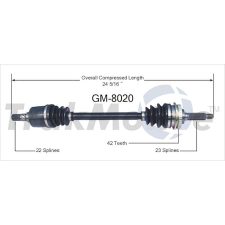 Surtrack Axle Cv Axle Shaft, Gm-8020 GM-8020